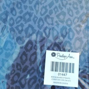 Cheetah print makeup bags set/2 NEW Penelope Ann collection No personalization
